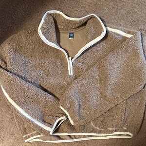 Women's brown Sherpa Fleece Sweater